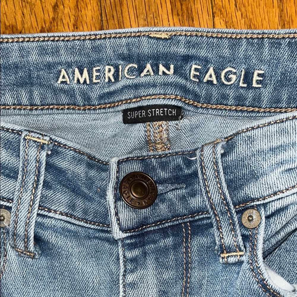 American Eagle Outfitters Super Stretch Hi Rise Skinny Distressed Jeans Size 4 - Picture 2 of 12